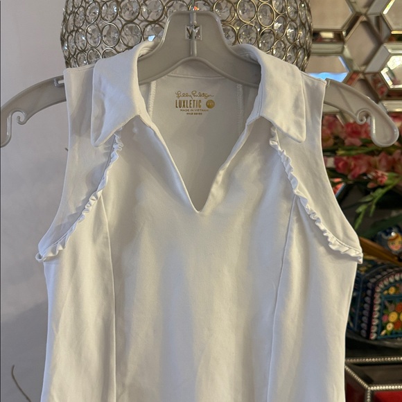 Lilly Pulitzer White Sleeveless Collared Tank top XXS - Picture 3 of 4